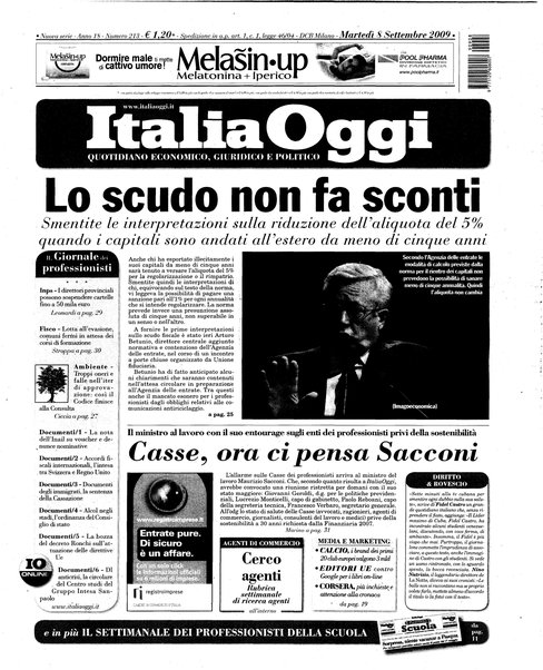 Italia oggi : quotidiano di economia finanza e politica